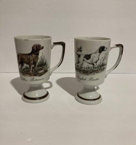 Enesco dog pedestal mugs - pedestal,