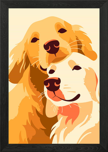 Cute golden retrievers pair - cute,