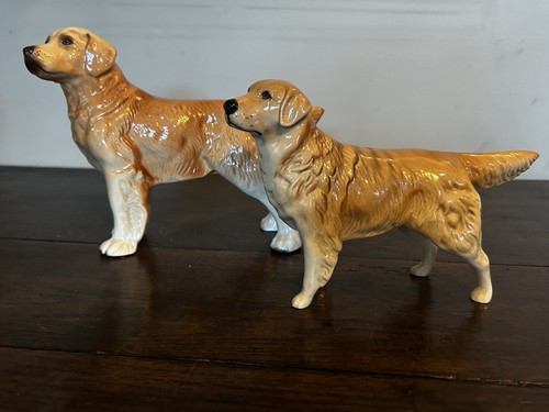 Pair vintage ceramic golden - pair,