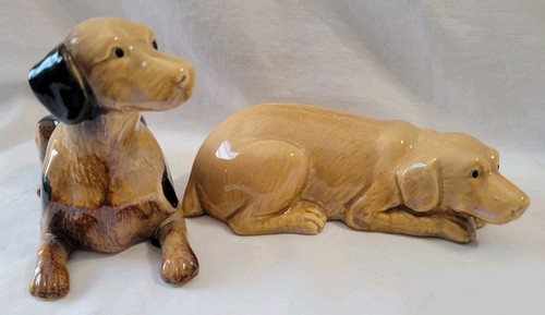 Vtg ceramic dog figurines set - ceramic,